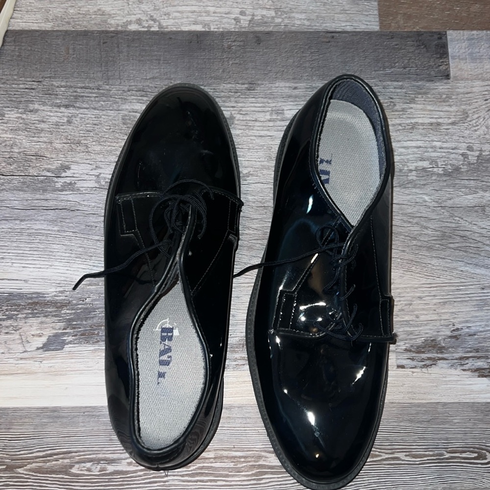 Patent black dress shoes